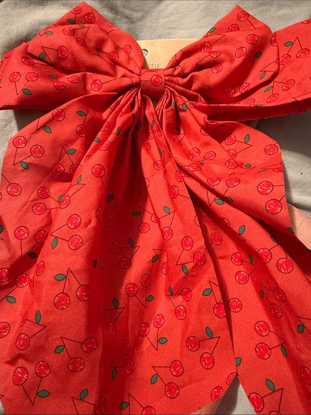Kids Cherry Print Hair Bows and Headwrap Set - Red/Pink